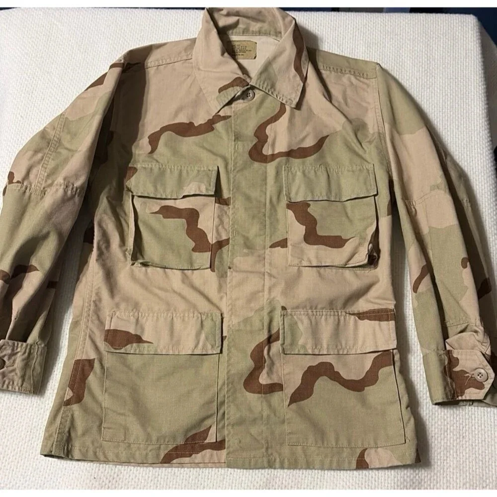 Genuine US Military 3 Color Desert Camo BDU Field Jacket Small Short Made in USA